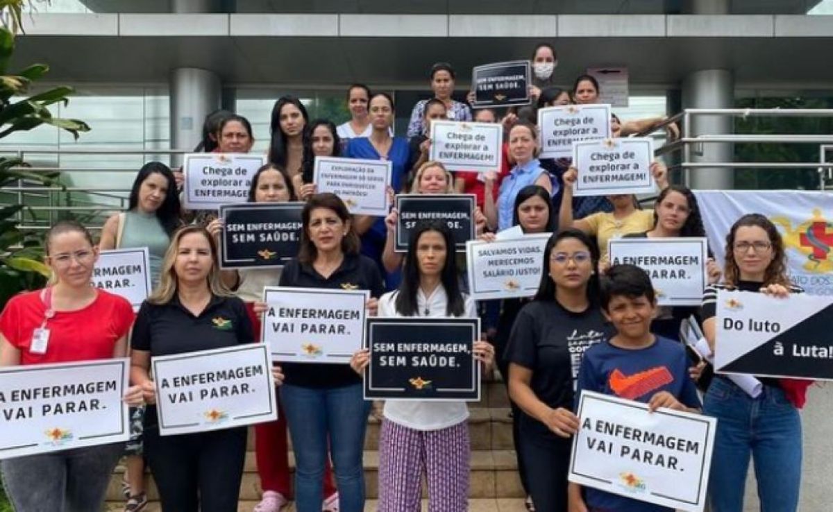 Greve em Goiânia: Enfermeiros anunciam paralisação nas maternidades Dona Iris, Célia Câmara e Nascer Cidadão